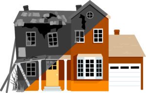 House before and after remodeling, fix and flip loan